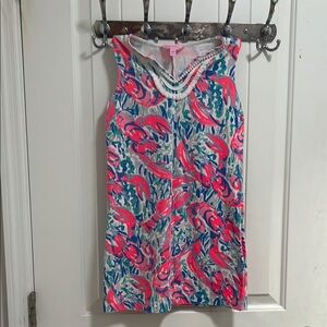 Vibrant Pink and Blue Sleeveless Top